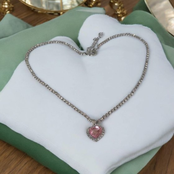 Corazón rosa brilloso