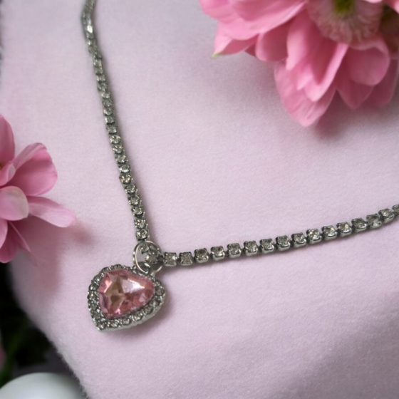 Corazón rosa brilloso