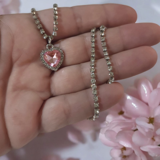 Corazón rosa brilloso