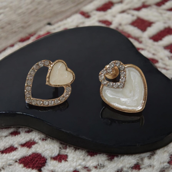 Doble corazón blanco