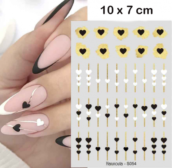 Corazones blancos y negros