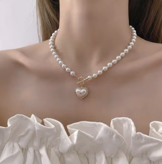 Corazón con perlitas