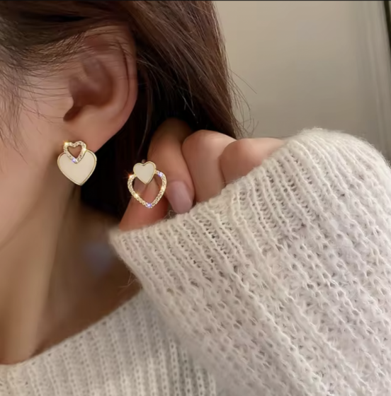 Doble corazón blanco