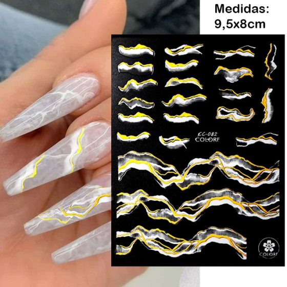 Trazos blancos y dorados