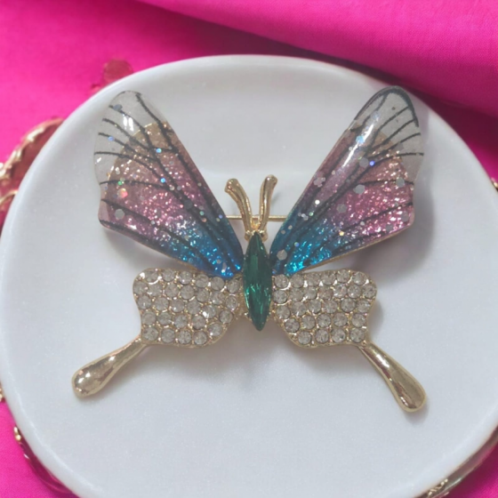 Mariposa rosa y azul