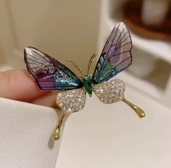 Mariposa rosa y azul