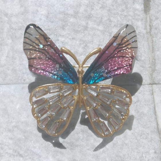 Mariposa rosa y azul (ver 2)