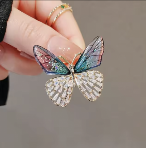Mariposa rosa y azul (ver 2)