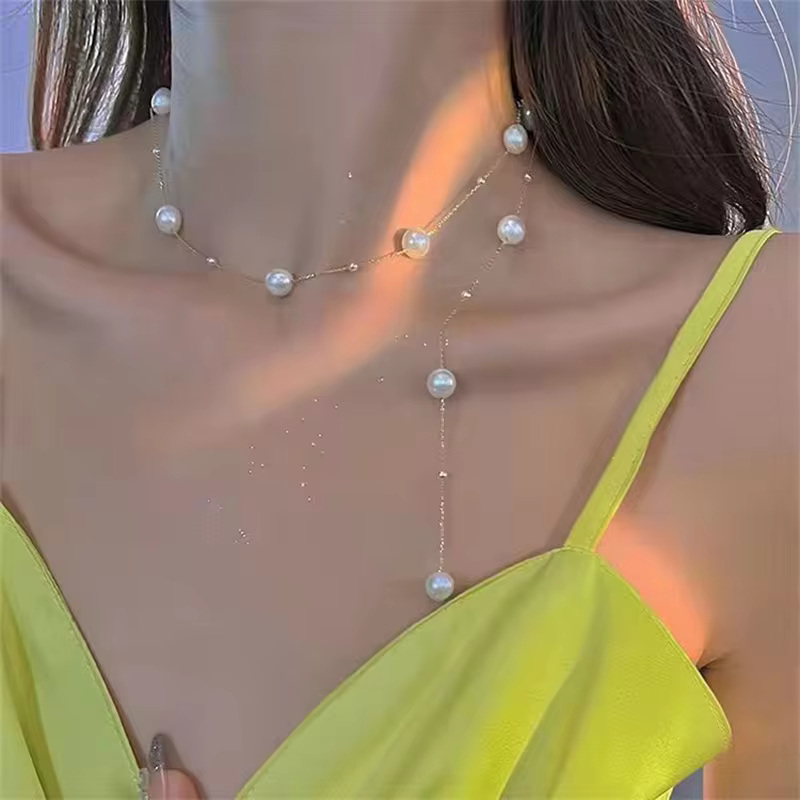 Collar largo perlado
