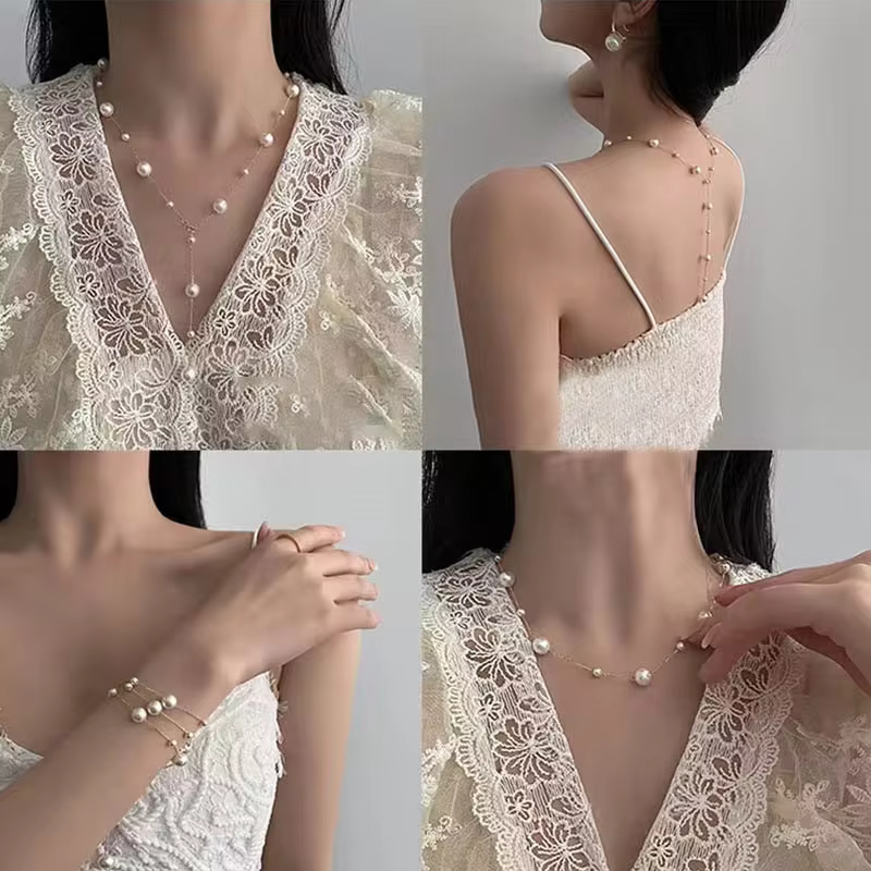 Collar largo perlado